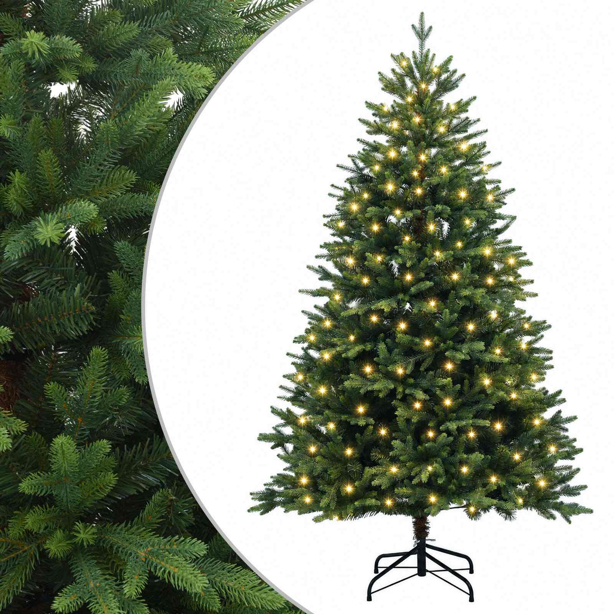 Dirbtinė Sulankstoma Kalėdų Eglutė 180 cm 300 LED Šilta balta