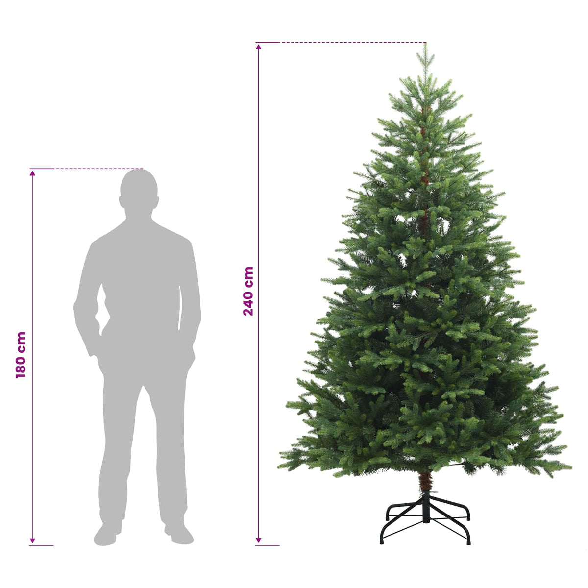 Dirbtinė Sulankstoma Kalėdų Eglutė 240 cm 300 LED Šilta balta