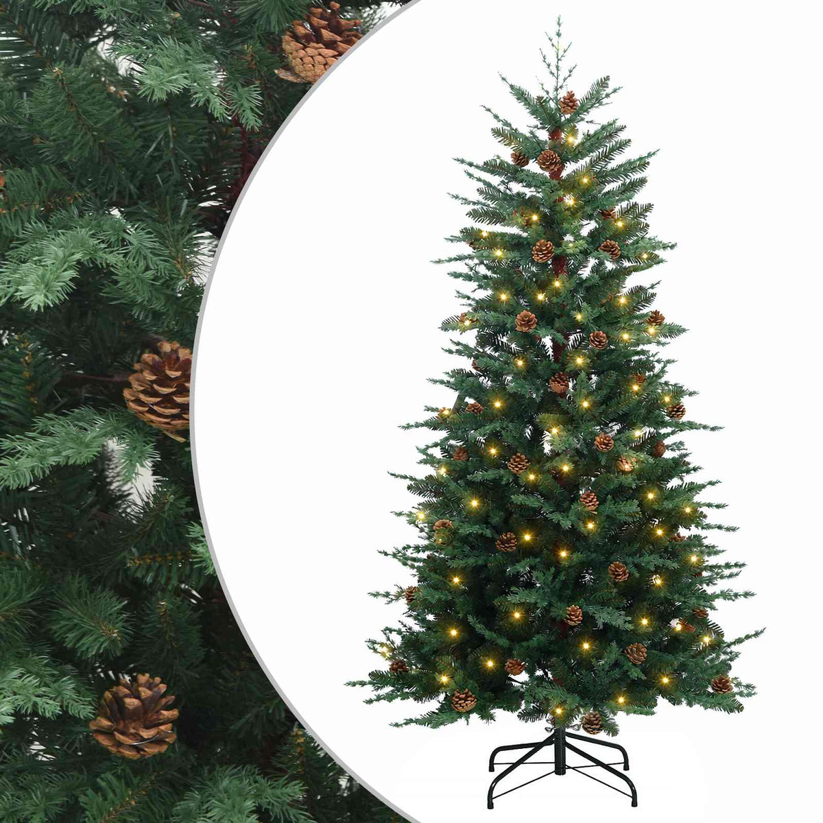 Dirbtinė Sulankstoma Kalėdų Eglutė 210 cm 300 LED Šilta balta
