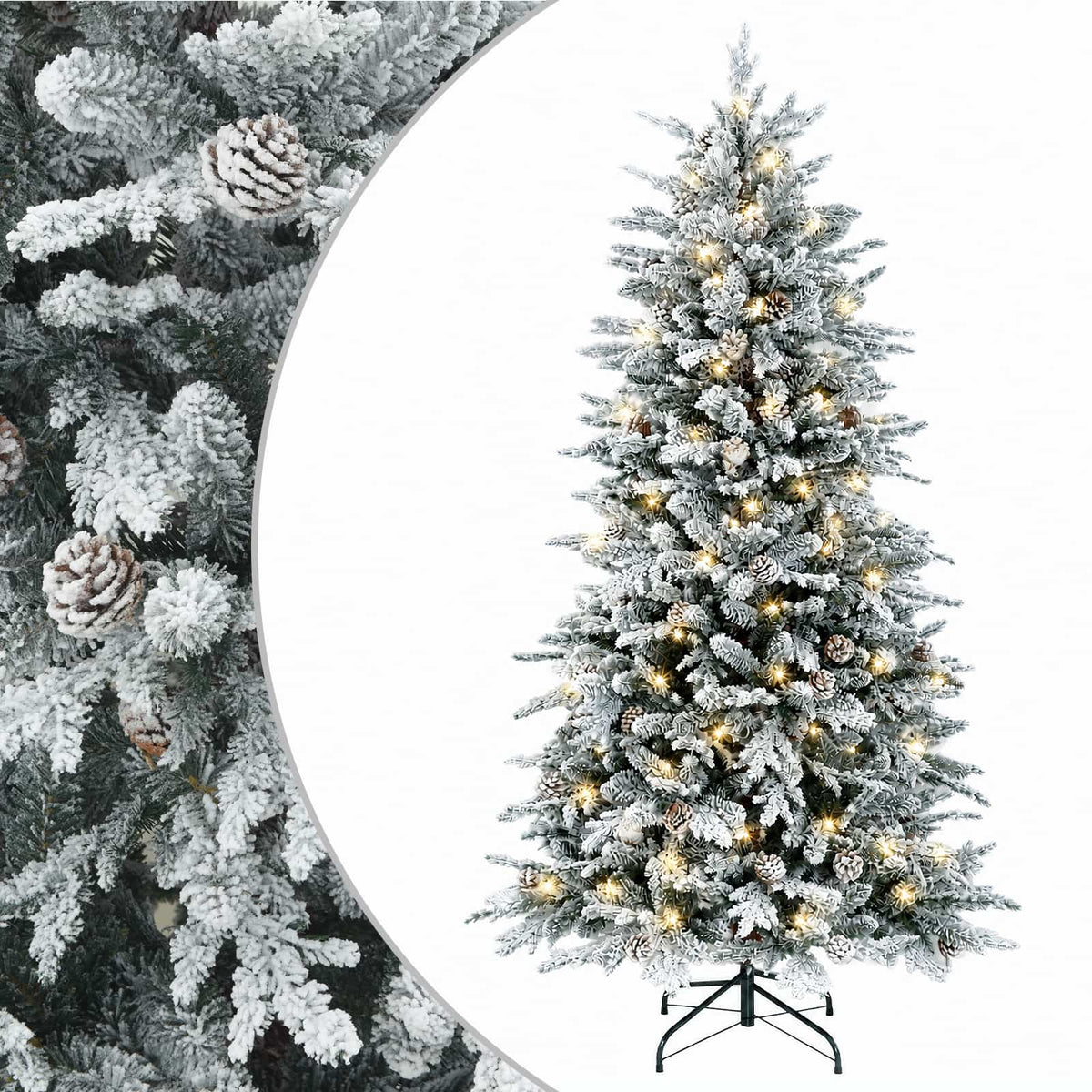 Dirbtinė Sulankstoma Kalėdų Eglutė 210 cm 300 LED Šilta balta
