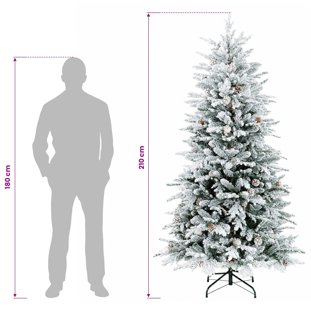 Dirbtinė Sulankstoma Kalėdų Eglutė 210 cm 300 LED Šilta balta