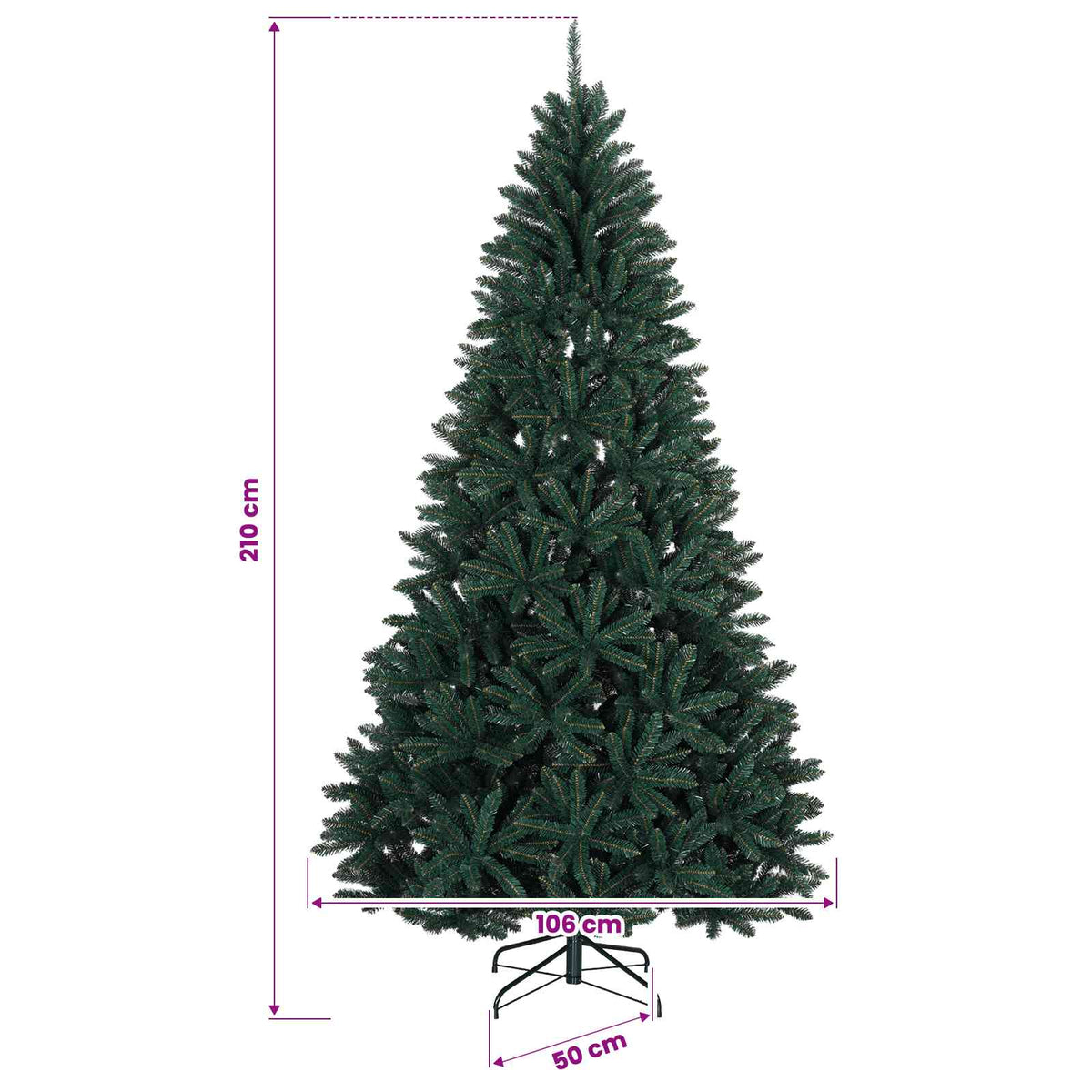 Dirbtinė Sulankstoma Kalėdų Eglutė 210 cm 300 LED Šilta balta