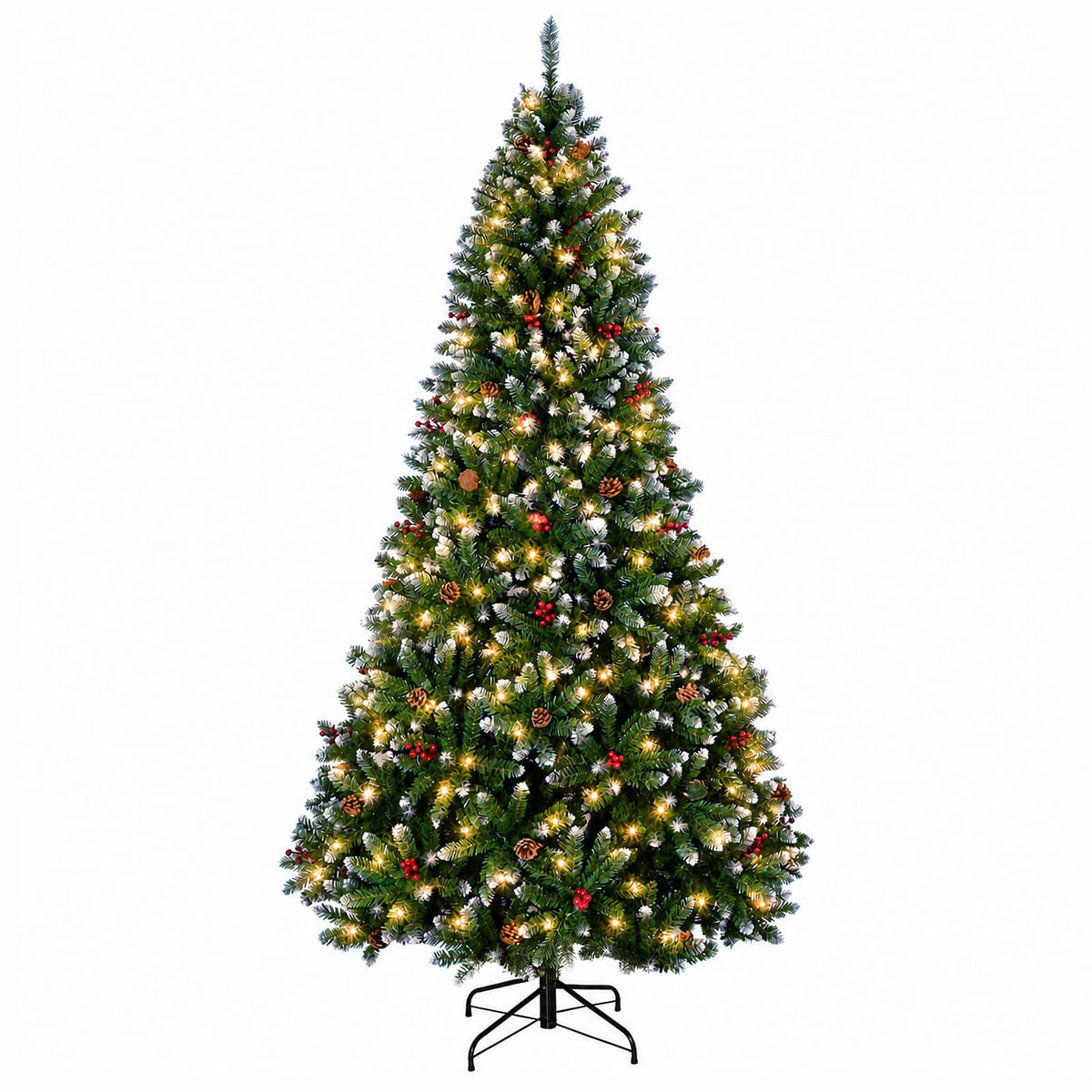 Dirbtinė Sulankstoma Kalėdų Eglutė 210 cm 300 LED Šilta balta
