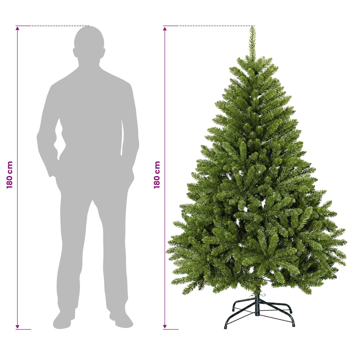 Dirbtinė Sulankstoma Kalėdų Eglutė 180 cm 300 LED Šilta balta