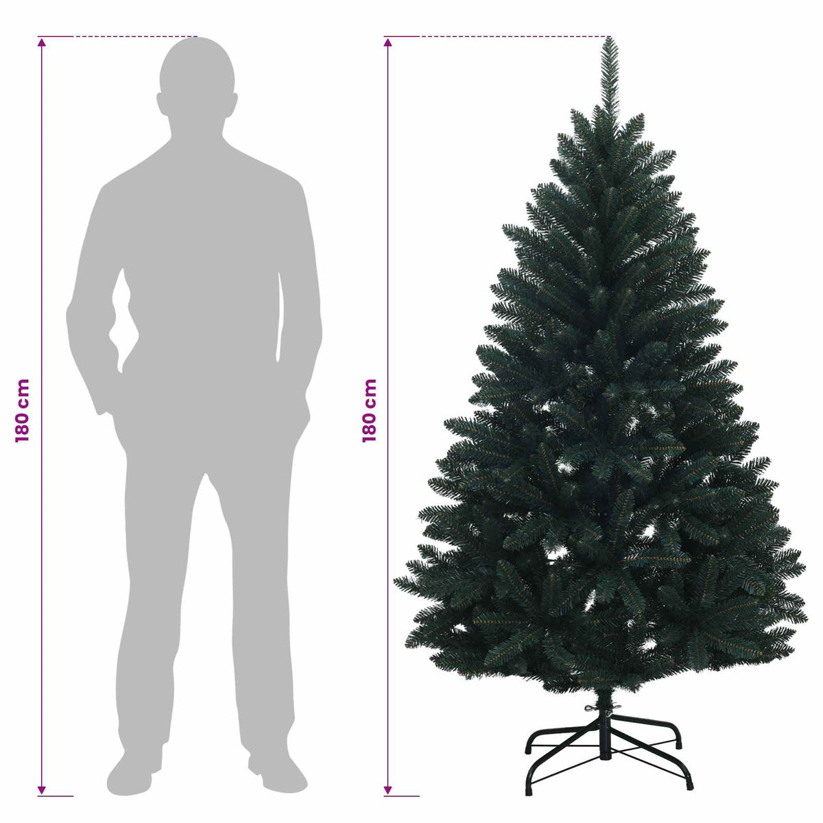 Dirbtinė Sulankstoma Kalėdų Eglutė 180 cm 300 LED Šilta balta