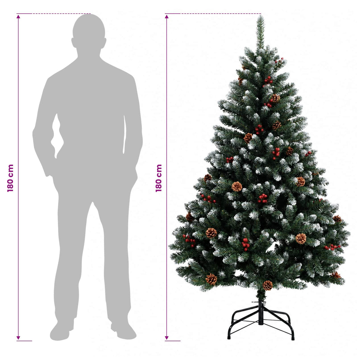 Dirbtinė Sulankstoma Kalėdų Eglutė 180 cm 300 LED Šilta balta