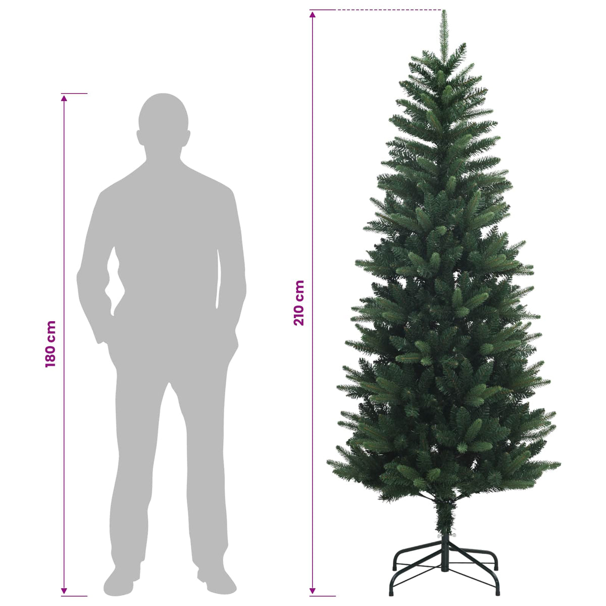 Dirbtinė Sulankstoma Kalėdų Eglutė 210 cm 300 LED Šilta balta