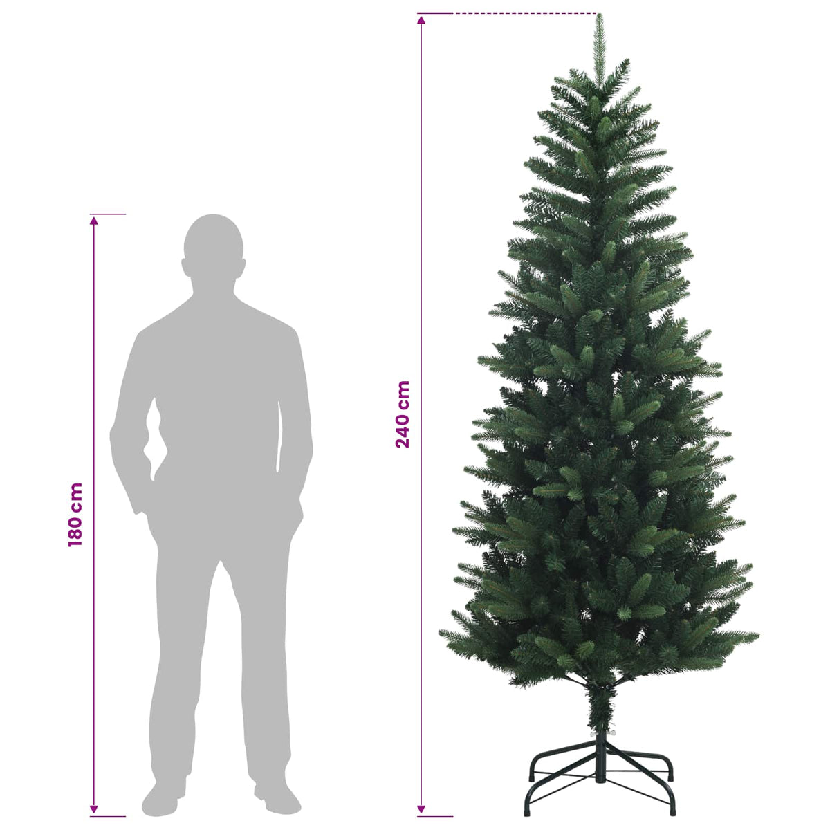 Dirbtinė Sulankstoma Kalėdų Eglutė 240 cm 300 LED Šilta balta