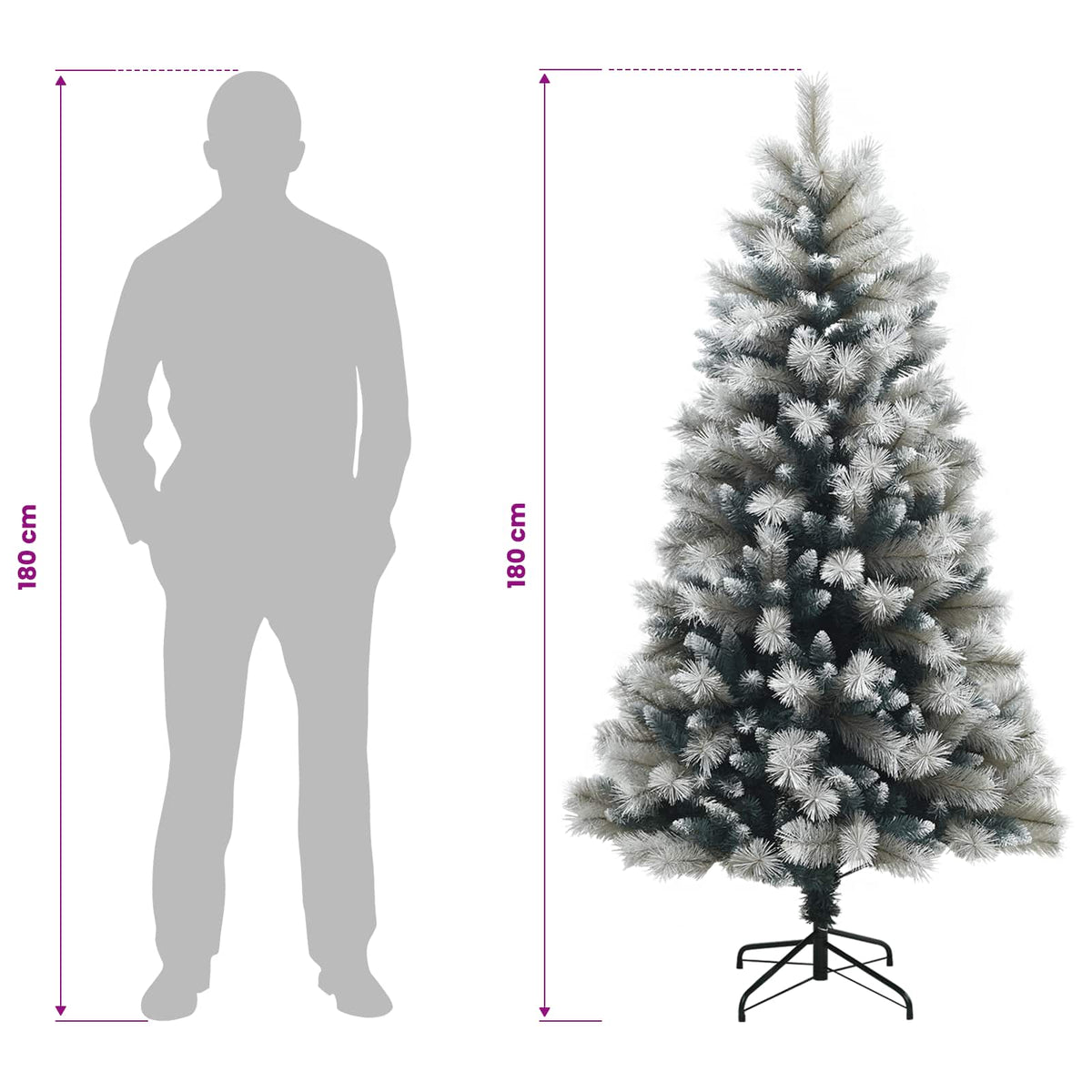 Dirbtinė eglė su vyriais 180 cm 300 LED Šilta balta