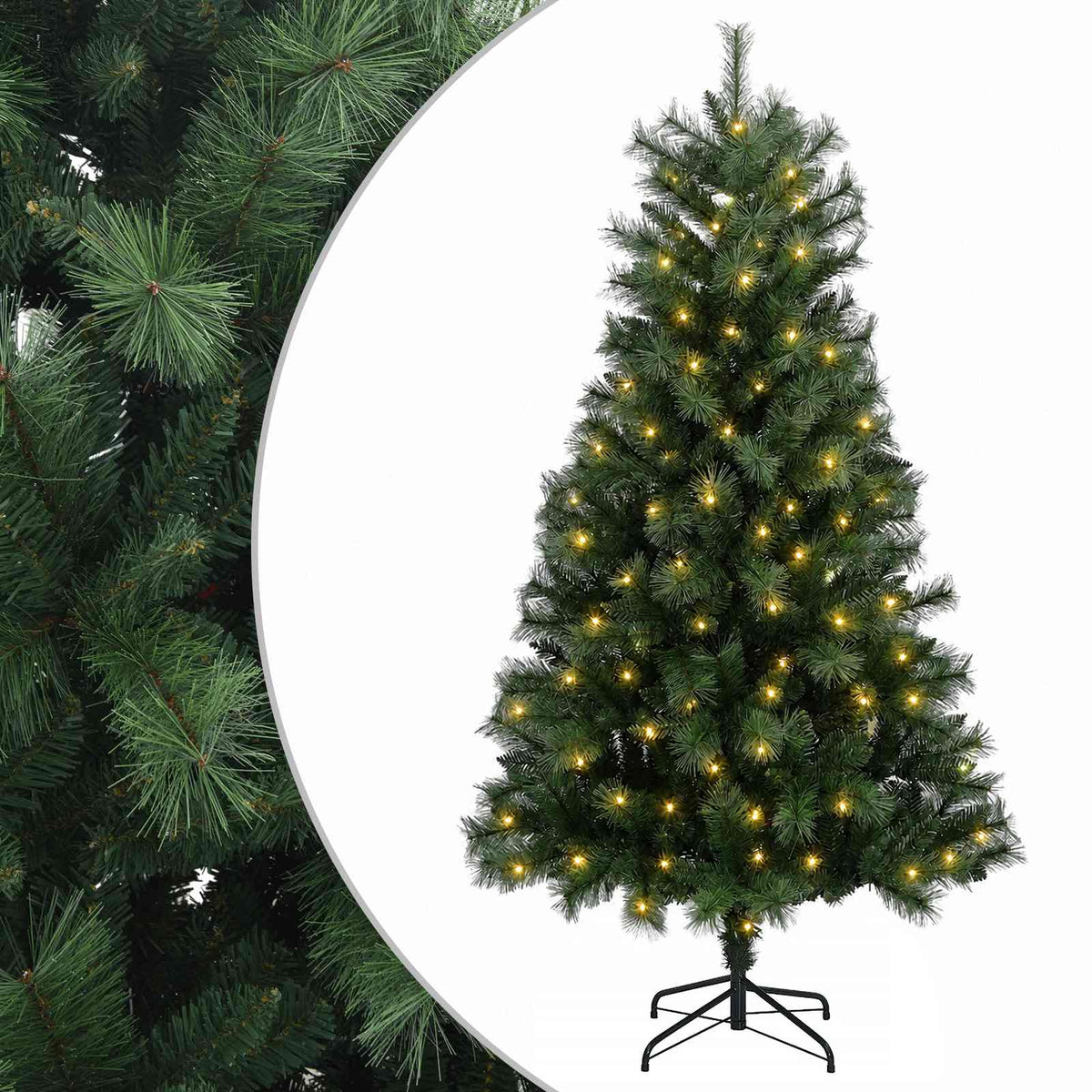 Dirbtinė Sulankstoma Kalėdų Eglutė 210 cm 300 LED Šilta balta