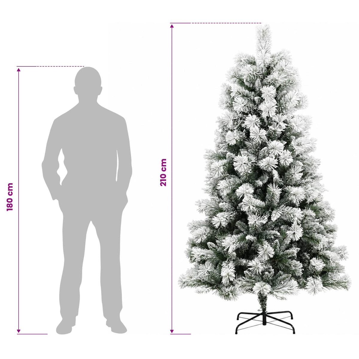 Dirbtinė Sulankstoma Kalėdų Eglutė 210 cm 300 LED Šilta balta