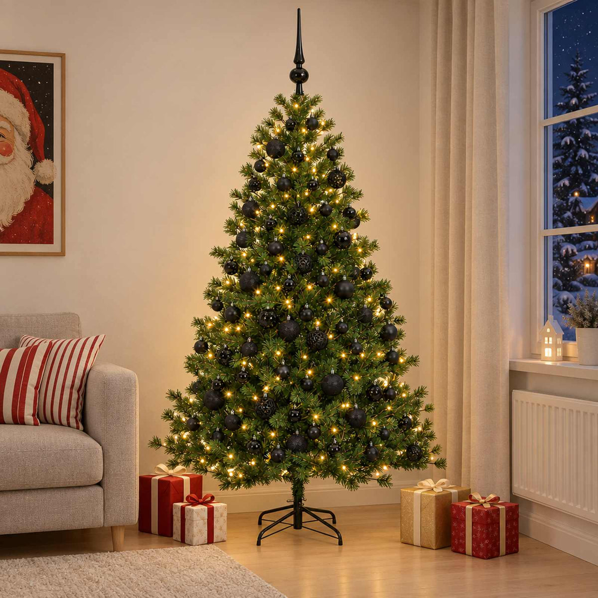 Dirbtinė kalėdinė eglutė su rutuliuku 240 cm 300 LED