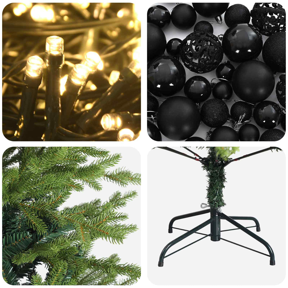 Dirbtinė Kalėdų eglutė su burbulais 180 cm 300 LED Šilta balta