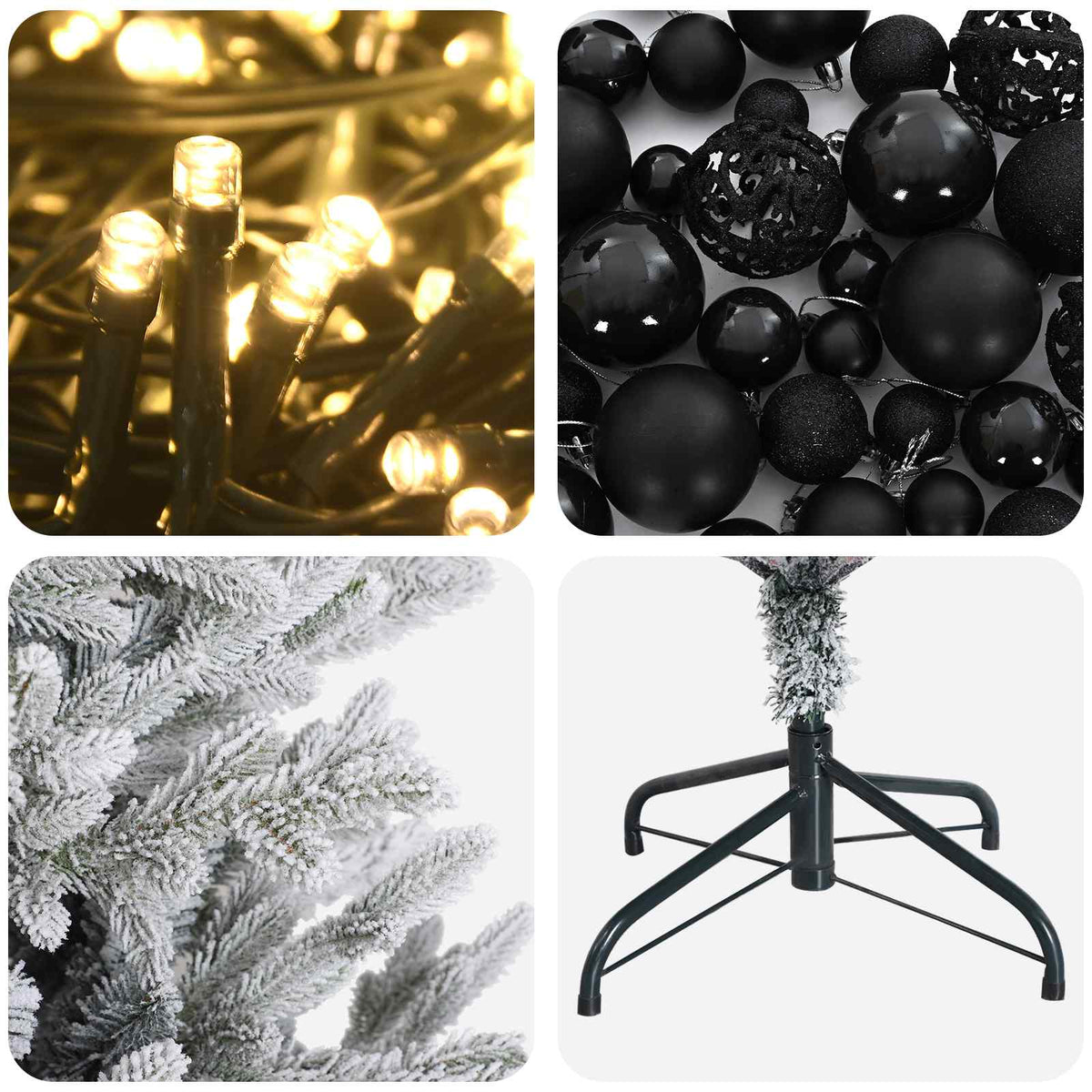 Dirbtinė Kalėdų eglutė su burbulais 180 cm 300 LED Šilta balta