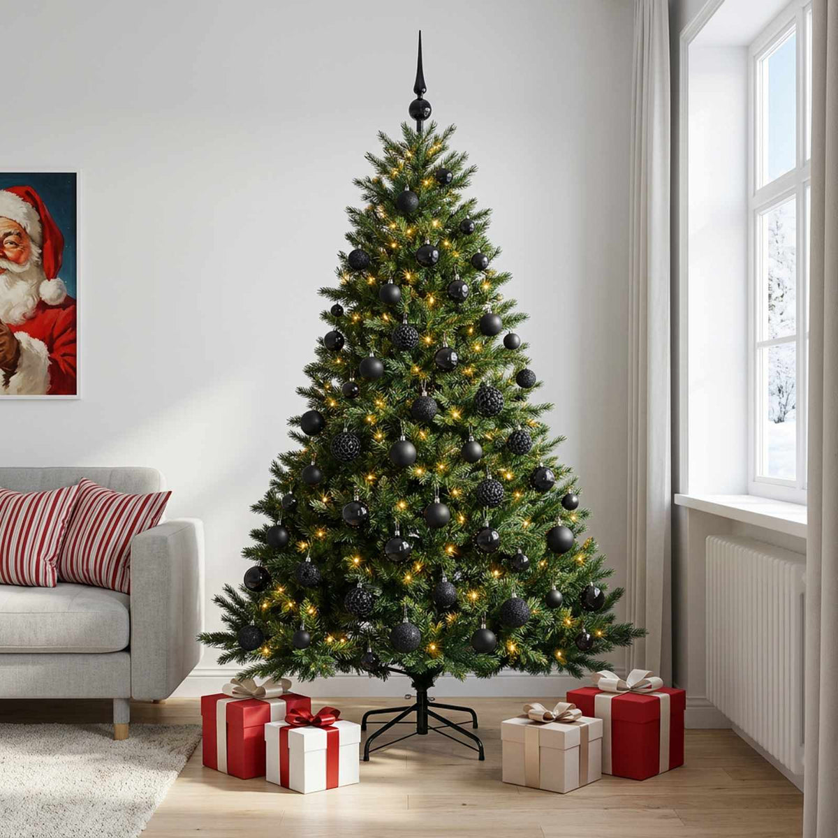 Dirbtinė kalėdinė eglutė su rutuliuku 240 cm 300 LED