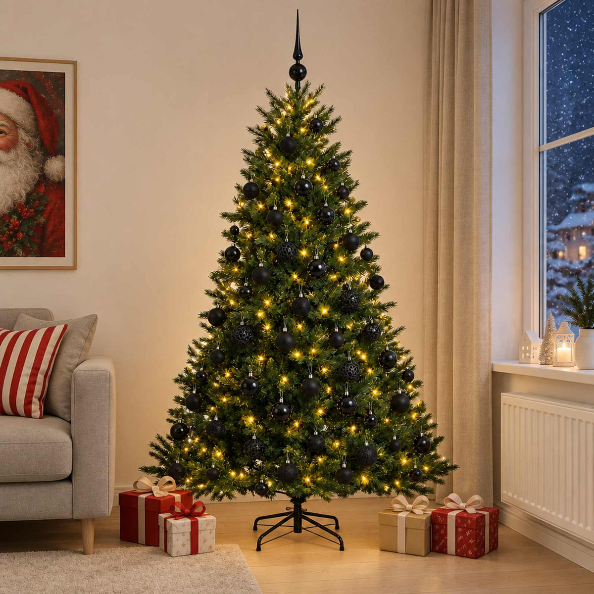 Dirbtinė kalėdinė eglutė su rutuliuku 210 cm 300 LED