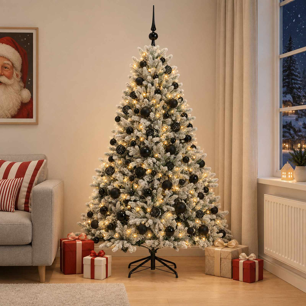 Dirbtinė kalėdinė eglutė su rutuliuku 210 cm 300 LED