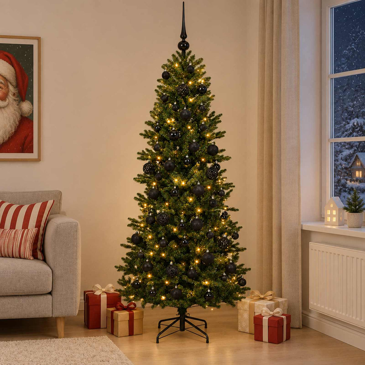 Dirbtinė kalėdinė eglutė su rutuliuku 240 cm 300 LED