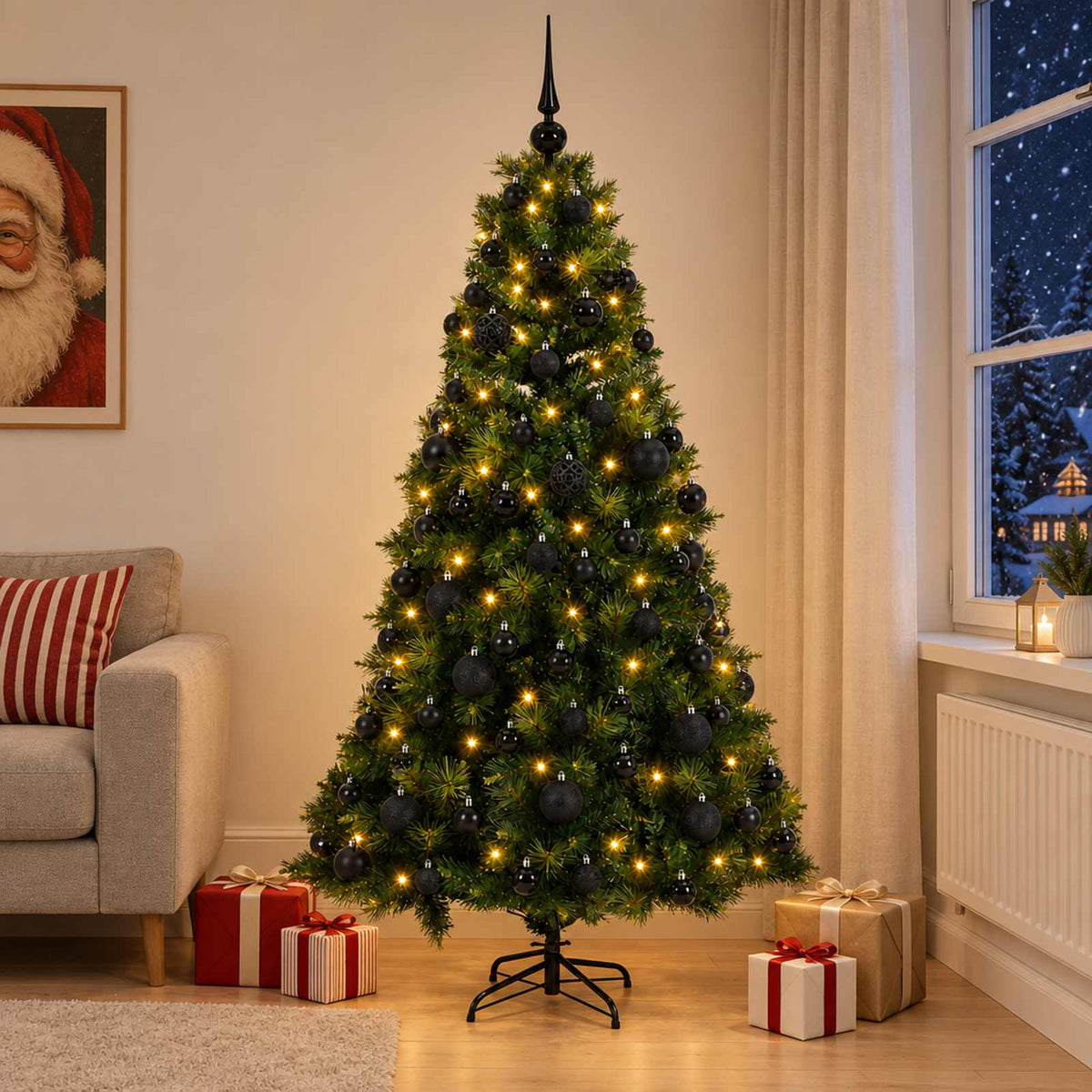 Dirbtinė kalėdinė eglutė su rutuliuku 210 cm 300 LED