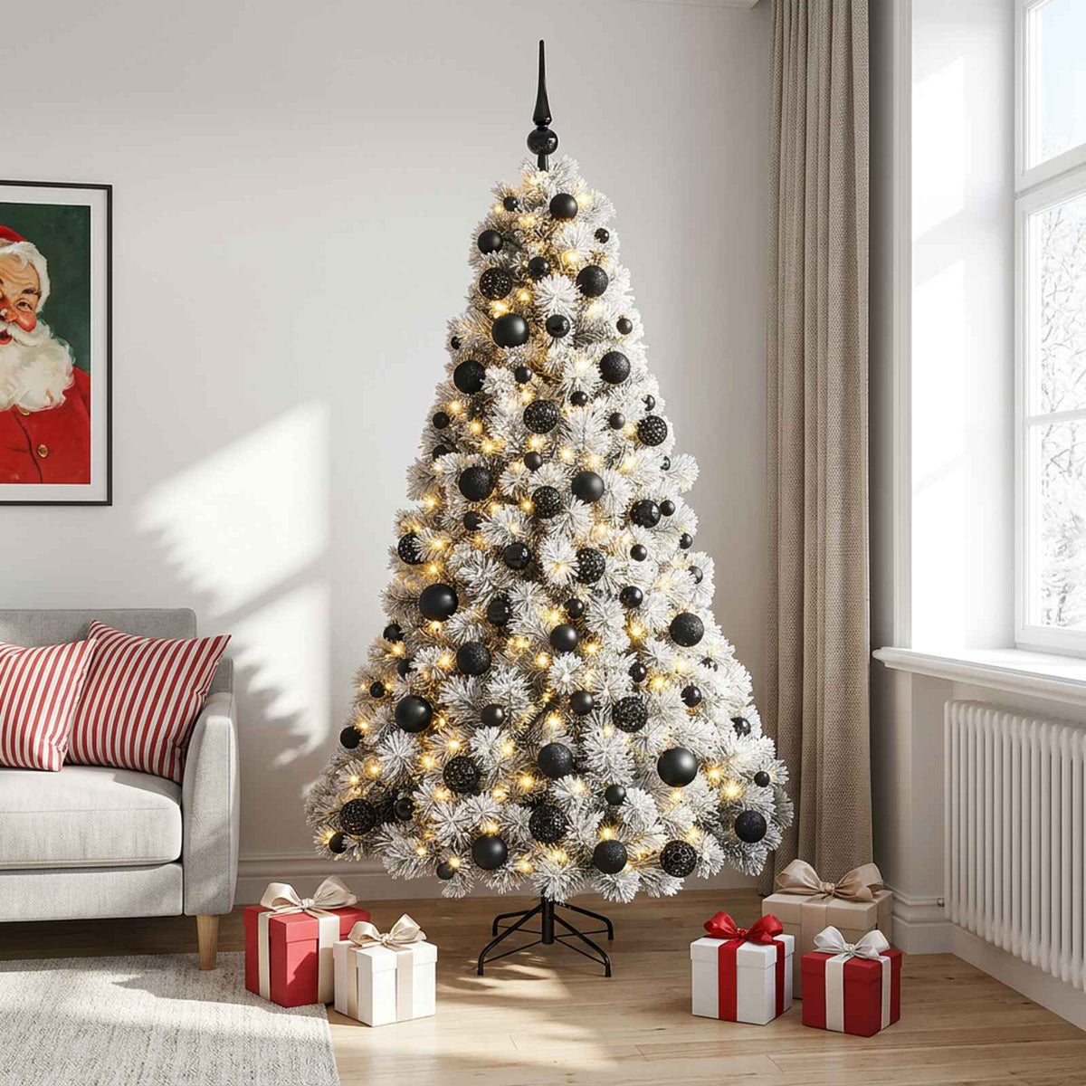 Dirbtinė kalėdinė eglutė su rutuliuku 210 cm 300 LED