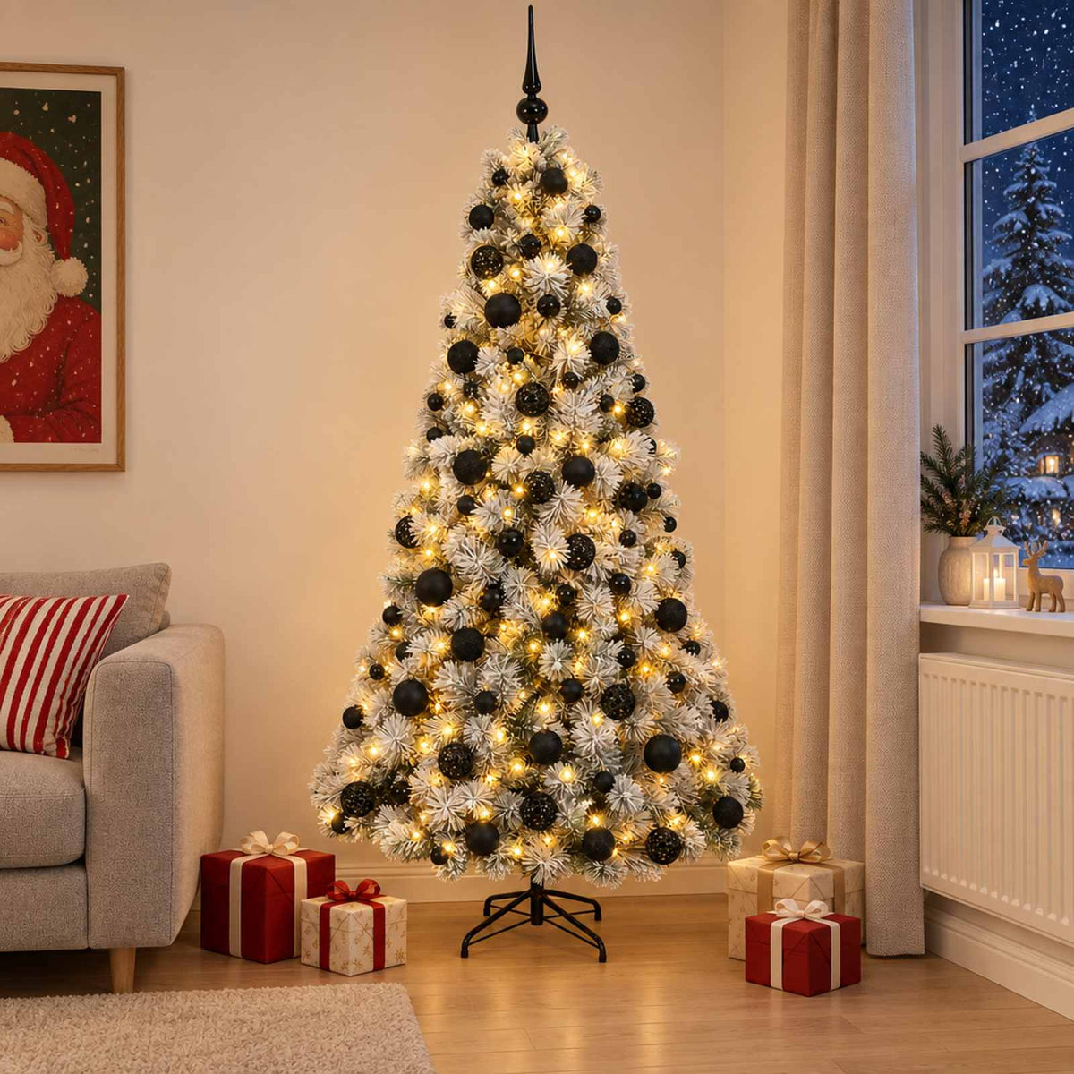 Dirbtinė kalėdinė eglutė su rutuliuku 210 cm 300 LED