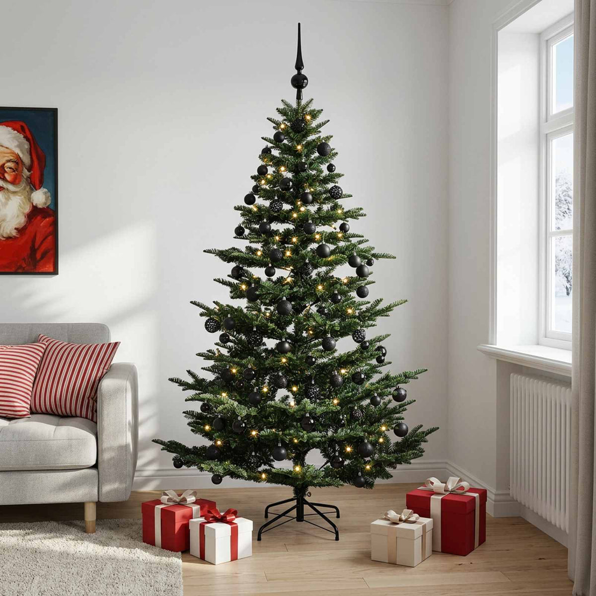 Dirbtinė kalėdinė eglutė su rutuliuku 210 cm 300 LED
