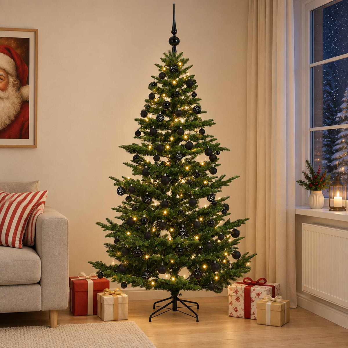 Dirbtinė kalėdinė eglutė su rutuliuku 210 cm 300 LED
