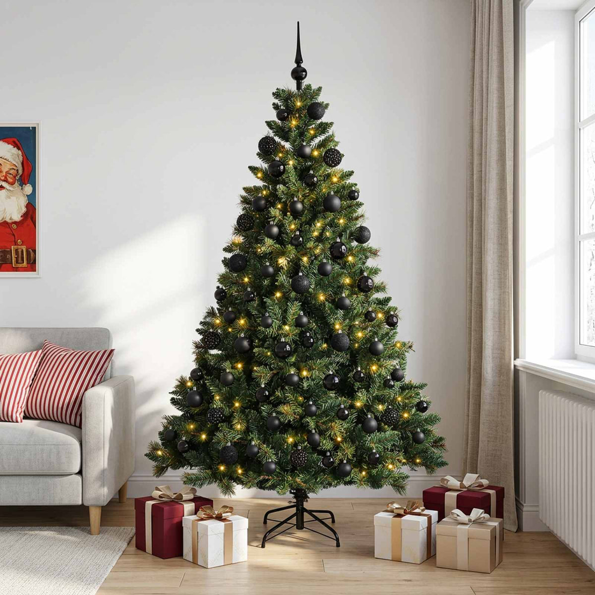 Dirbtinė Kalėdų eglutė su burbulais 240 cm 300 LED Šilta balta