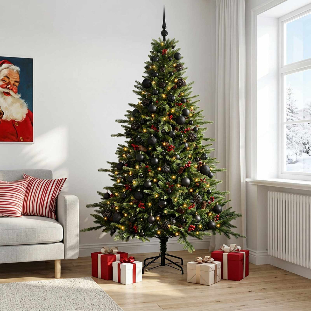 Dirbtinė kalėdinė eglutė su rutuliuku 180 cm 300 LED