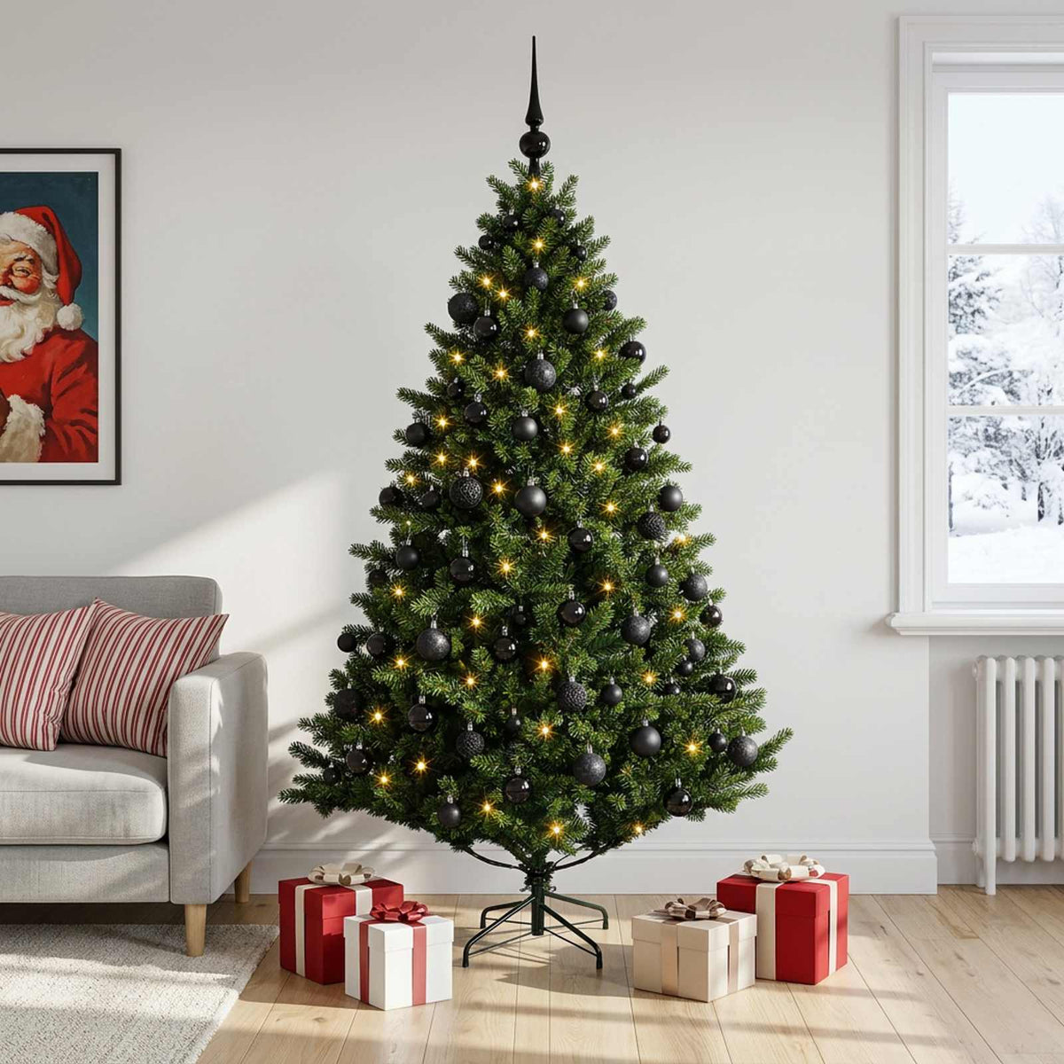 Dirbtinė kalėdinė eglutė su rutuliuku 210 cm 300 LED