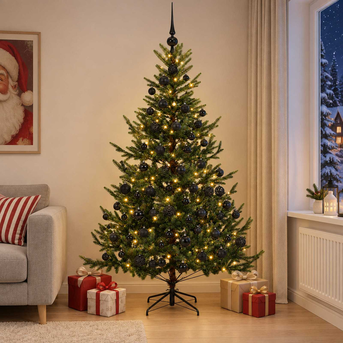 Dirbtinė kalėdinė eglutė su rutuliuku 210 cm 300 LED