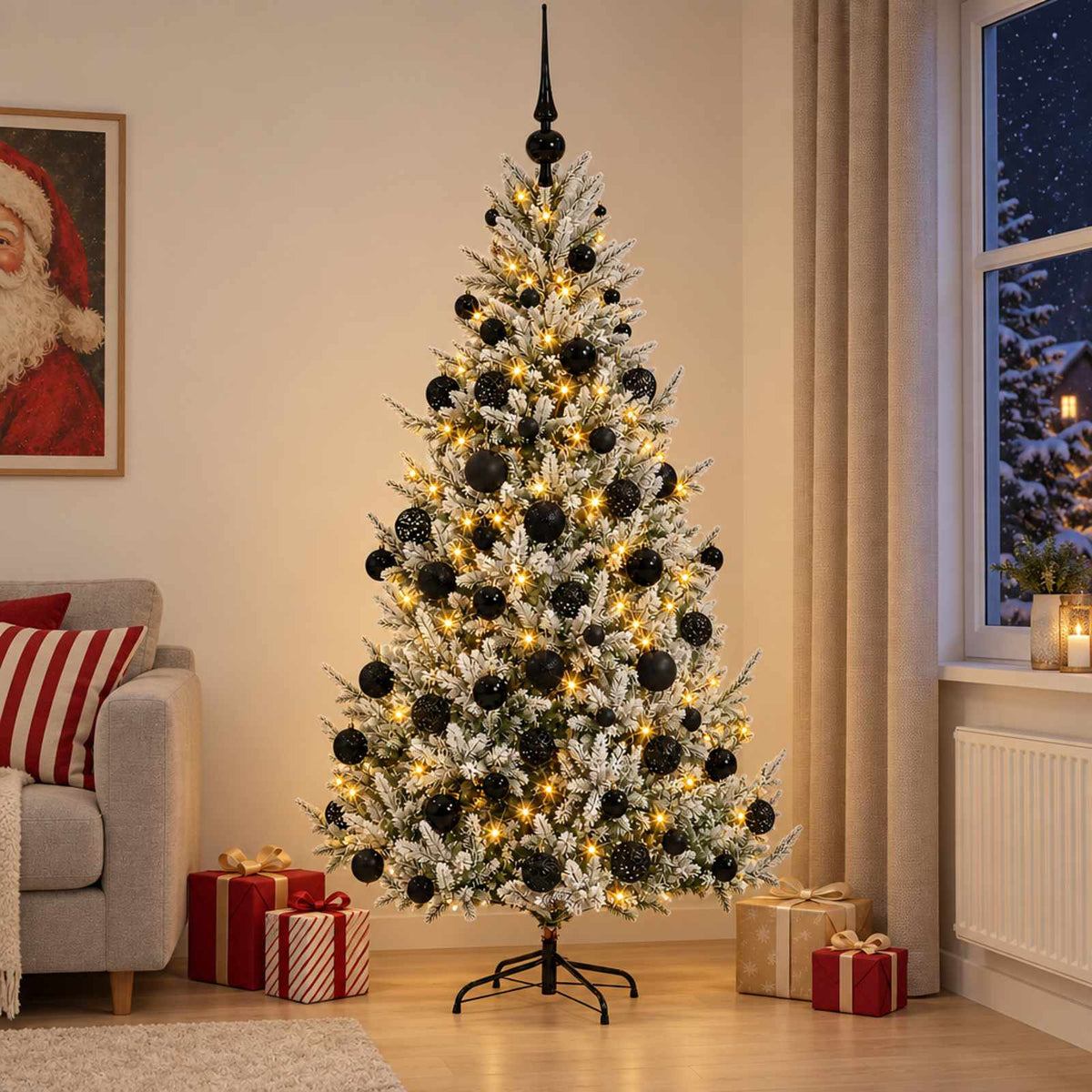 Dirbtinė kalėdinė eglutė su rutuliuku 210 cm 300 LED