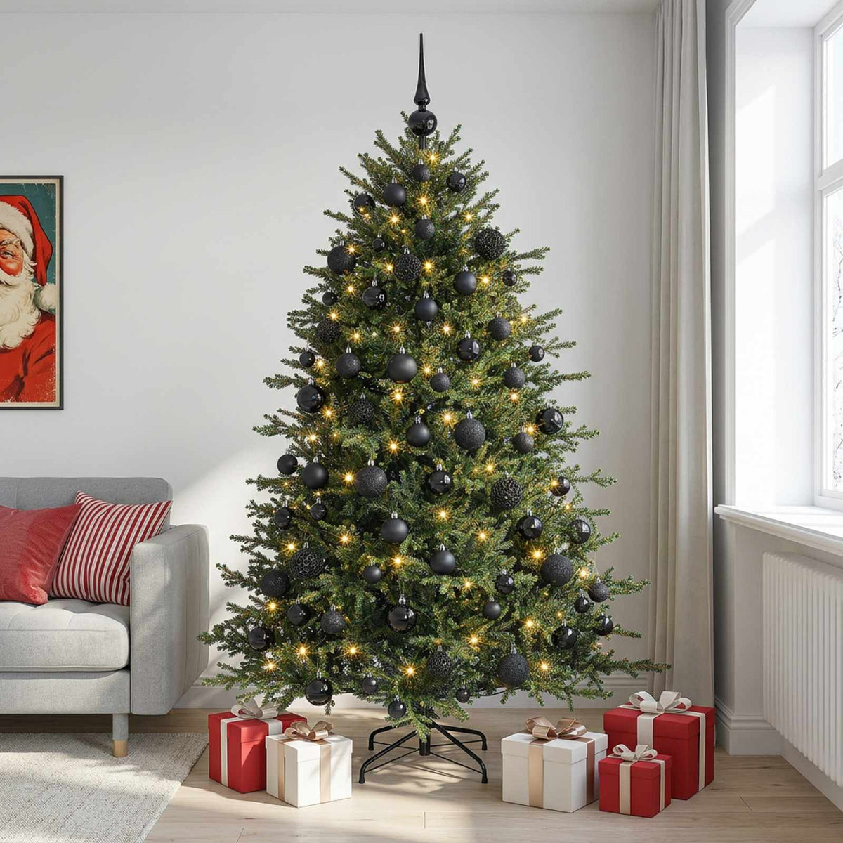 Dirbtinė kalėdinė eglutė su rutuliuku 210 cm 300 LED