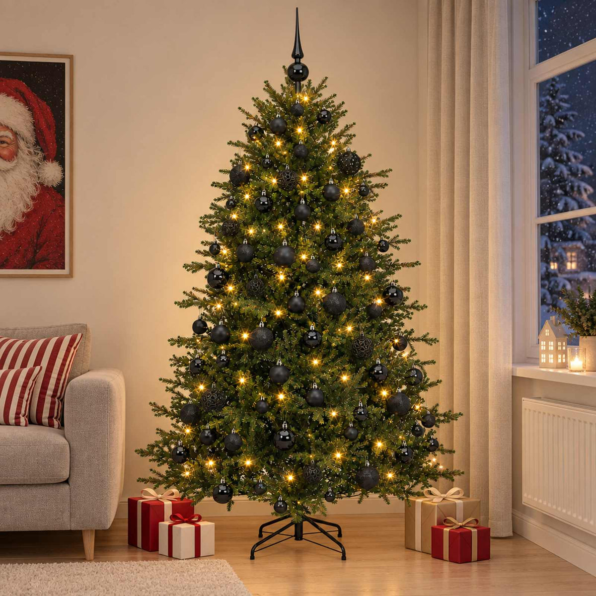 Dirbtinė kalėdinė eglutė su rutuliuku 210 cm 300 LED