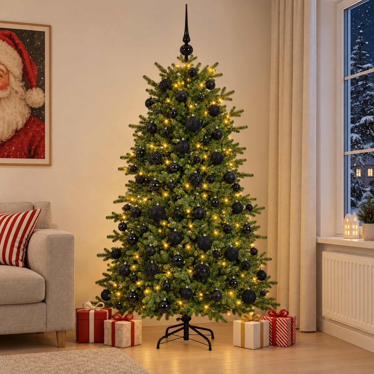 Dirbtinė kalėdinė eglutė su rutuliuku 180 cm 300 LED