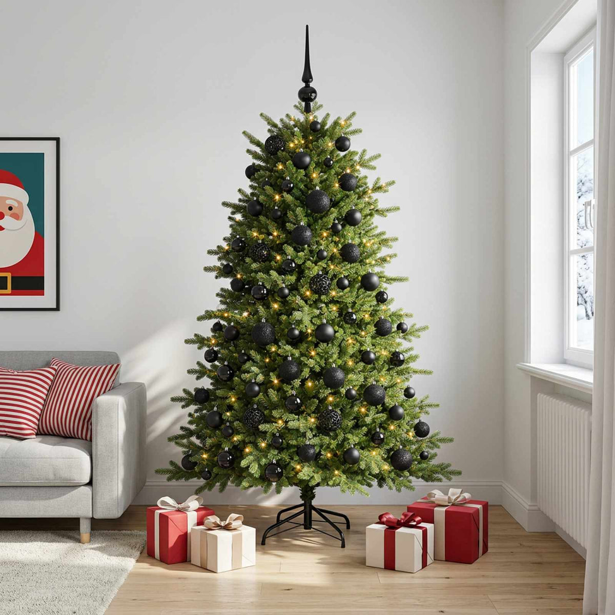 Dirbtinė kalėdinė eglutė su rutuliuku 180 cm 300 LED
