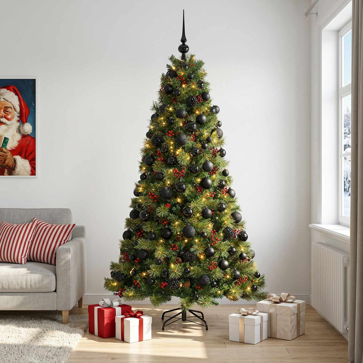 Dirbtinė kalėdinė eglutė su rutuliuku 180 cm 300 LED