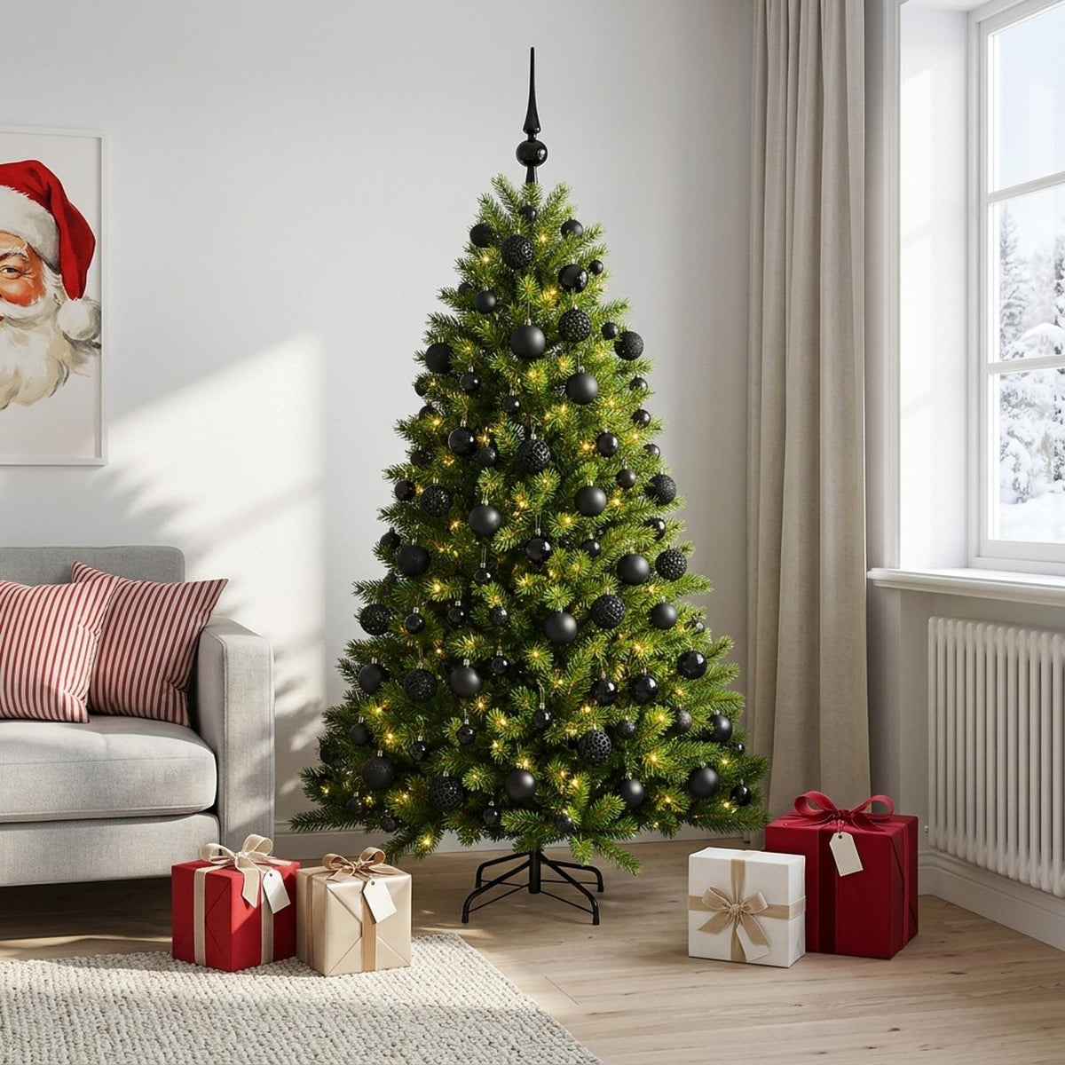 Dirbtinė Kalėdų eglutė su burbulais 180 cm 300 LED Šilta balta