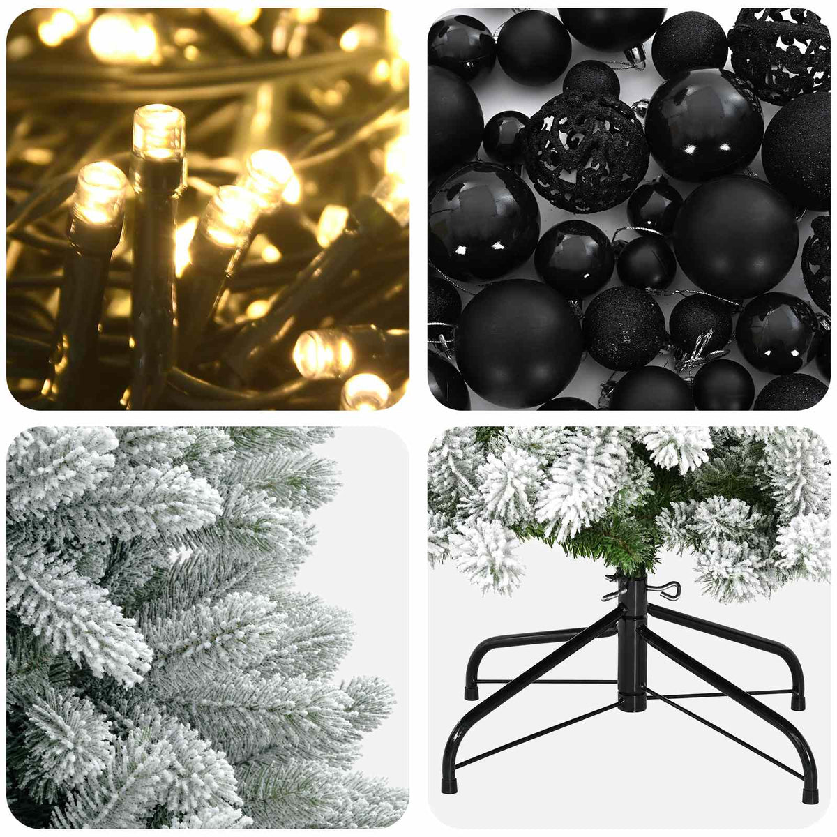 Dirbtinė Kalėdų eglutė su burbulais 210 cm 300 LED Šilta balta