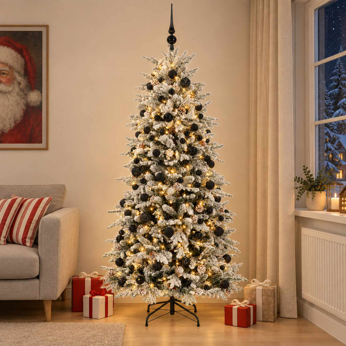 Dirbtinė kalėdinė eglutė su rutuliuku 210 cm 300 LED