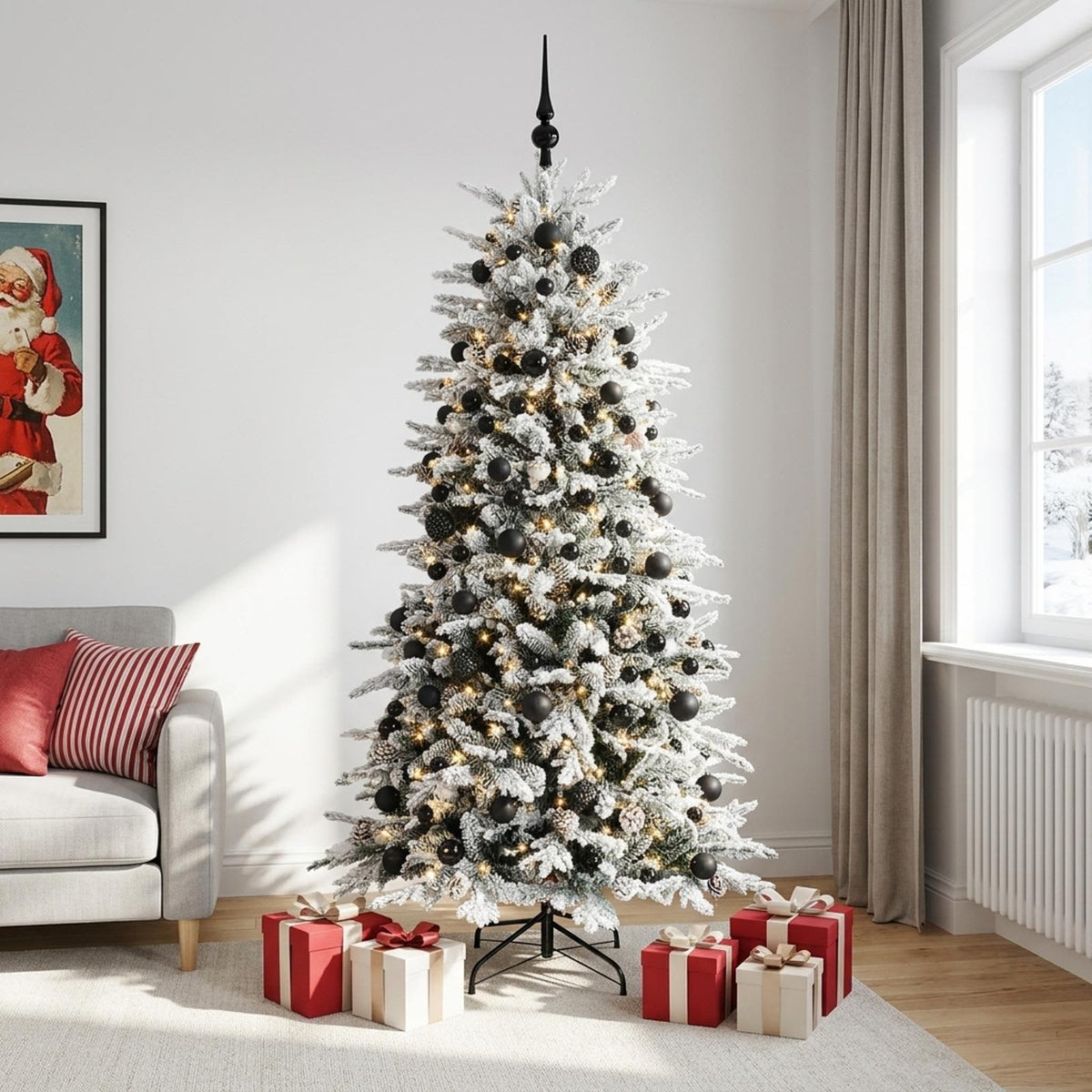 Dirbtinė kalėdinė eglutė su rutuliuku 210 cm 300 LED