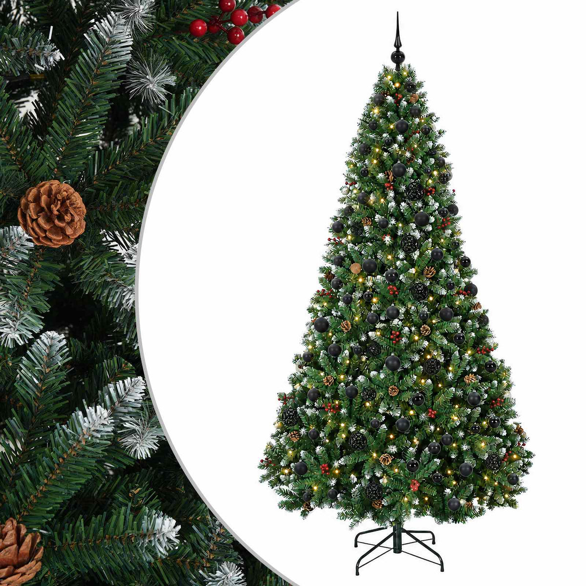 Dirbtinė Kalėdų eglutė, žalia, su žaisliukais 240 cm 300 LED