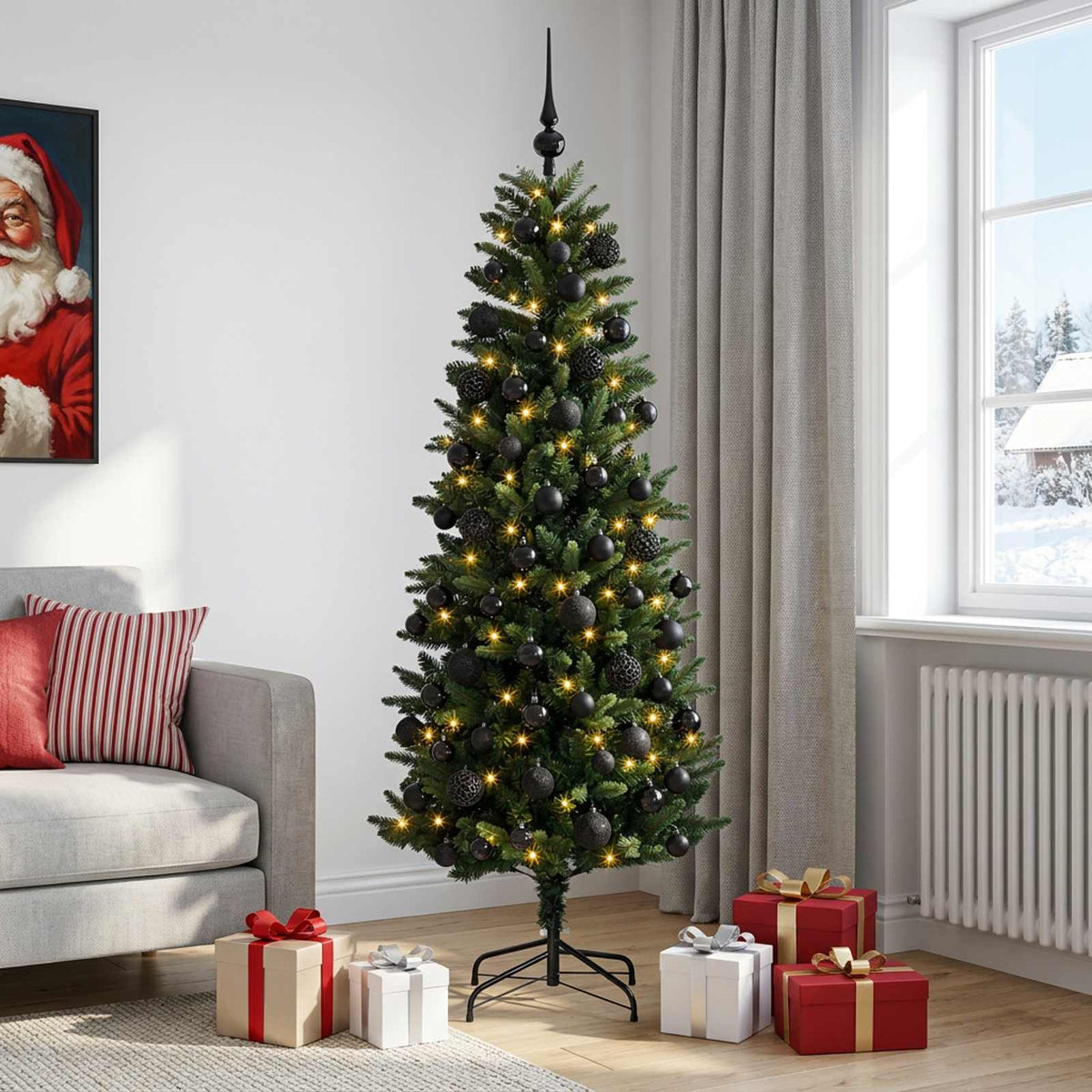 Dirbtinė Kalėdų eglutė su burbulais 180 cm 300 LED Šilta balta