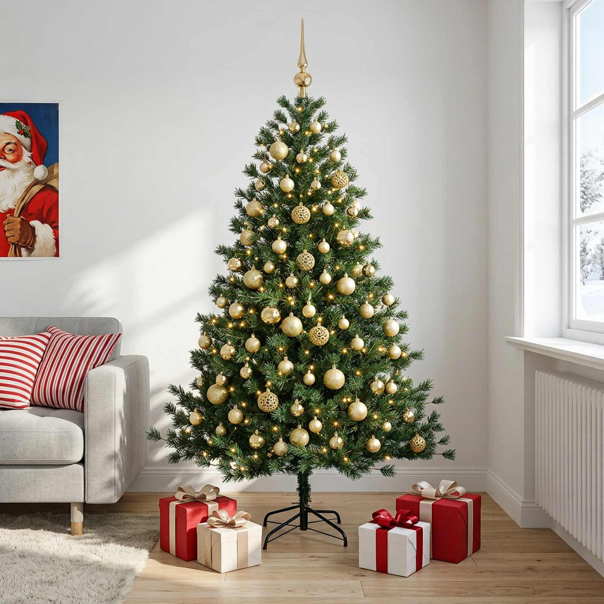 Dirbtinė kalėdinė eglutė su rutuliuku 240 cm 300 LED
