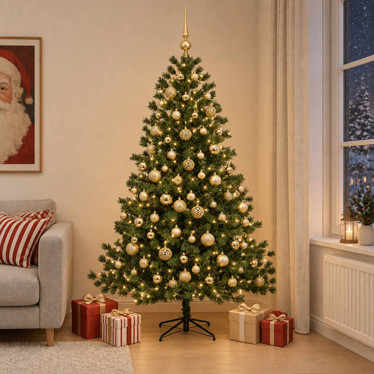 Dirbtinė kalėdinė eglutė su rutuliuku 240 cm 300 LED