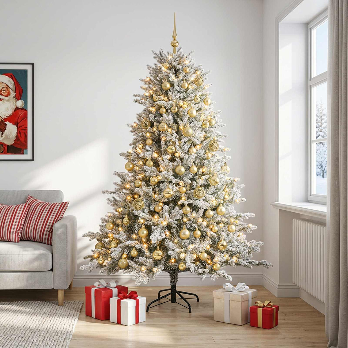 Dirbtinė kalėdinė eglutė su rutuliuku 210 cm 300 LED
