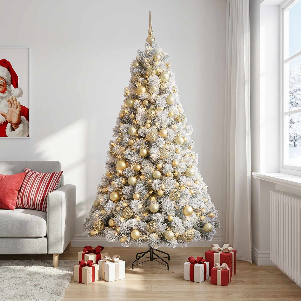 Dirbtinė kalėdinė eglutė su rutuliuku 210 cm 300 LED