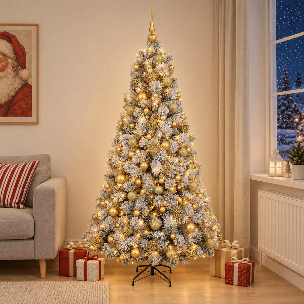 Dirbtinė kalėdinė eglutė su rutuliuku 180 cm 300 LED
