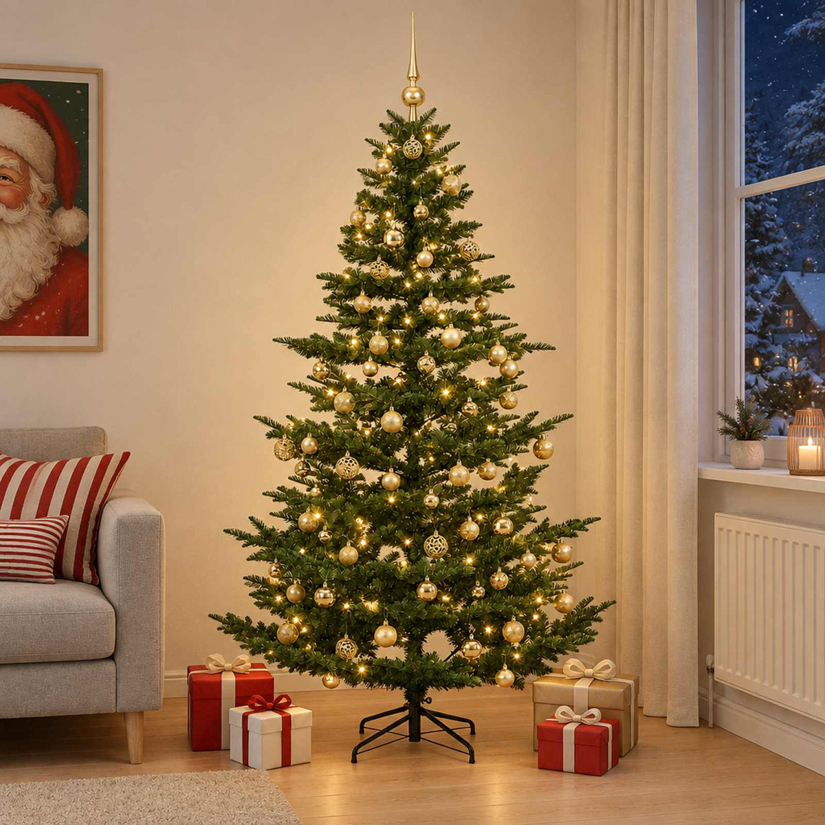 Dirbtinė kalėdinė eglutė su rutuliuku 240 cm 300 LED