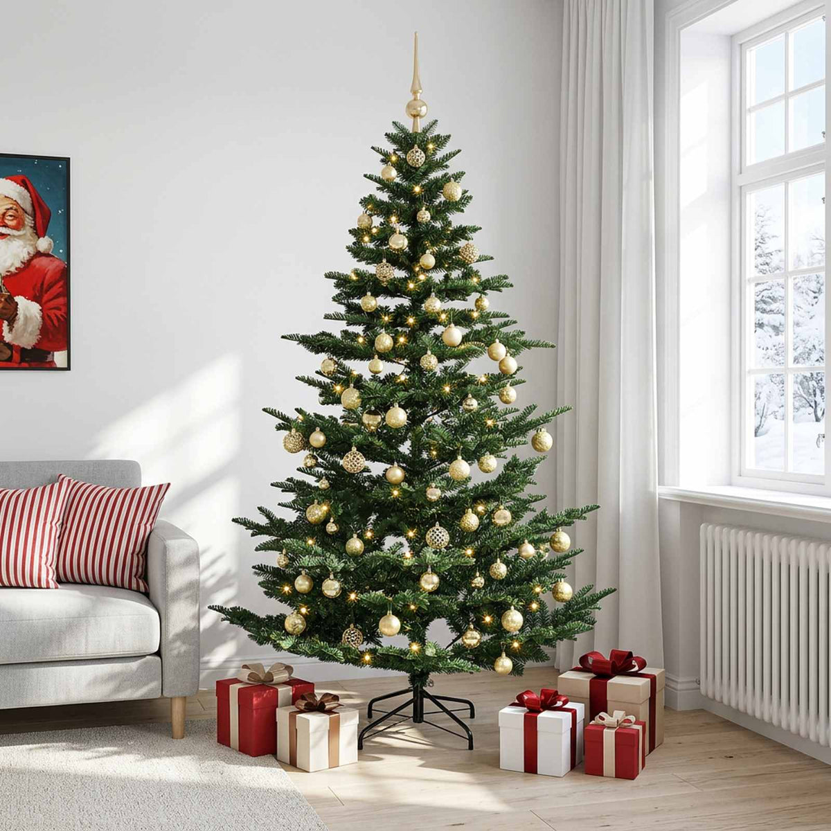 Dirbtinė kalėdinė eglutė su rutuliuku 240 cm 300 LED